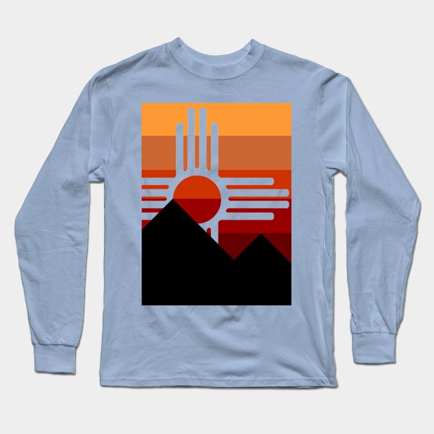 minimalist zia mountain sunset Long Sleeve T-Shirt by pholange